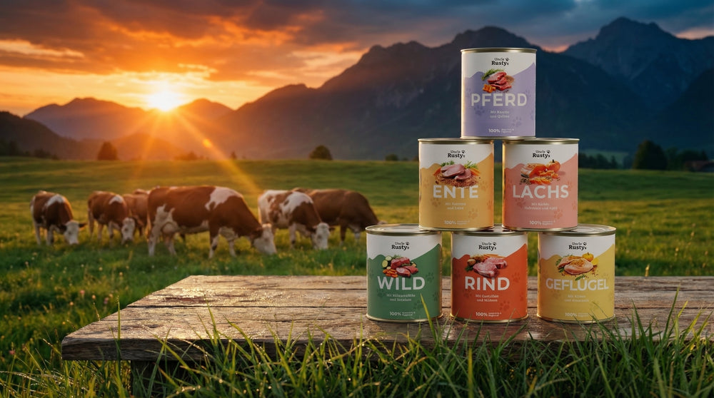 Uncle Rusty's Dosen vor Alpenkulisse